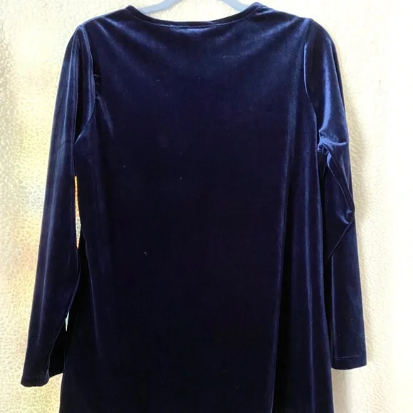 NEW Susan Graver Velour Sparkly Beaded Blouse Top - Picture 4 of 4